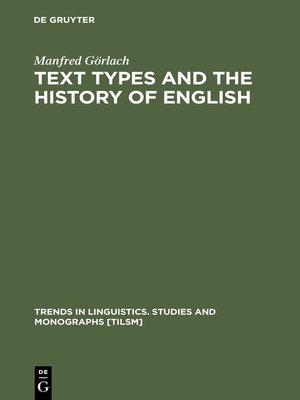 cover image of Text Types and the History of English